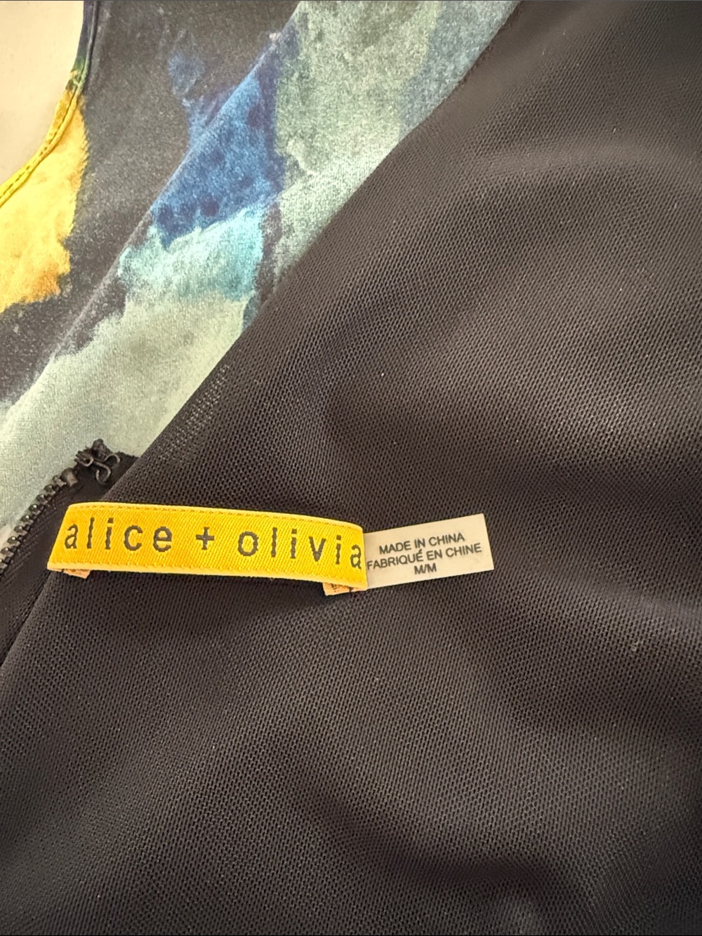 Alice + Olivia Multicolor Abstract Maxi Dress with Black Base - Picture 4 of 4